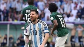Lionel Messi dkk pada pertandingan melawan Timnas Arab Saudi pada Pertandingan pembuka Grup C semalam.