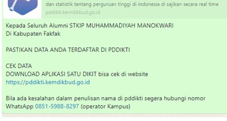 Cek data Mahasiswa seelum terlambat