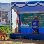 Foto. Sambutan Bupati Kabupaten Manokwari Hermus Indow Saat Peletakan Batu Pertama Pembangunan Gedung Perkuliahan Kampus STIKIP Muhammadiyah Manokwari