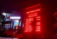 Harga pala per 1 Februari yang tertera pada running text Dinas Perkebunan Fakfak.