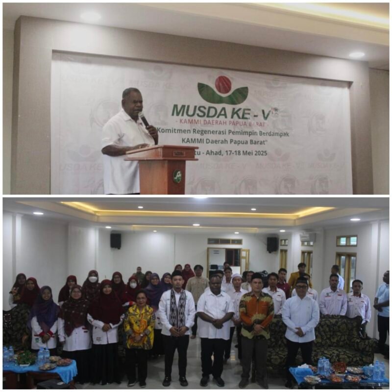 Saat Musda V KAMMI Papua Barat turut hadir Gubernur Papua Barat Daya Elisa Kambu, S.Sos, Kepala Dinas Pemuda dan Olahraga Yusdi Lamatenggo, S.Pi., M.Si., Kepala Badan Kesbangpol Dr. Sellvyana Sangkek, SE., M.Si., serta anggota DPR Papua Barat Daya periode 2019–2024 H. Syaiful Maliki Arief, S.Hut., M.Si.
