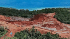 Salah satu lokasi tambang di Raja Ampat yang dicabut iupnya.