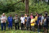 Wabup Drs. Donatus Nimbitkendik, MTP didampingi Plt. Kepala Dinas Perkebunan Fakfak, Widhi Asmoro Jati, ST, MT, melakukan peninjauan langsung lokasi calon demplot di kawasan akses strategis jalan nasional wilayah Kali Mati.
