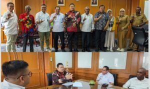 Foto. Bupati Kabupaten Fakfak Samaun dan Wakil Bupati Kabupaten Fakfak Donatus Nimbitkendik melakukan pertemuan resmi dengan jajaran Kementerian Lingkungan Hidup dan Kehutanan (KLHK) RI di Gedung Manggala Wanabakti.