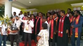 Foto Wakil Bupati Fakfak, Drs. Donatus Nimbitkendik, M.TP., meresmikan Gereja Kristen Injili (GKI) Hosana Kampung Kriawaswas.