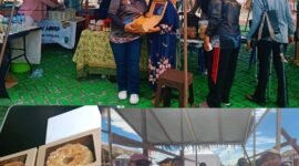 Foto. Kue Sifon Pala tampil sebagai salah satu inovasi kuliner khas daerah saat Festival Pesona Kota Pala Fakfak tahun 2025. Turut di Nikmati oleh Ketua PKK Kabupaten Fakfak Nurwidayati Samaun Dahlan.