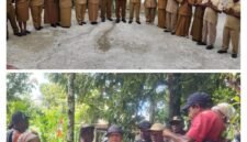 Wakil Bupati Fakfak Donatus Nimbitkendik bersama Plt. Kepala Dinas Perkebunan Fakfak Widhi Asmoro Jati berpose bersama para pejabat dan staf dilingkungan Dinas Perkebunan Fakfak. (Foto. Disbun)