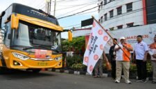 Sekretaris Jenderal PKS, Muhammad Kholid meresmikan program Mudik Bersama PKS menjelang Hari Raya Idul Fitri 1447 Hijriah di Kantor DPTP PKS, Jakarta, pada Rabu (18/3/2026), dan diikuti ratusan peserta dari wilayah Jabodetabek.
