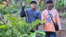 Kepala Dinas Perkebunan Kabupaten Fakfak, Widhi Asmoro Jati bersama petani pala.