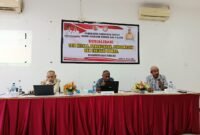 Sosialisasi Tata Kelola, Pendaftaran, Pengawasan, dan evaluasi Ormas dihadirkan Kelapa kesbangpol Donald Semuel Henry Wenggi, S.T., M.M., Inspektur Pembantu Wilayah V A.K. Rumoning, S.Sos., M.Si.